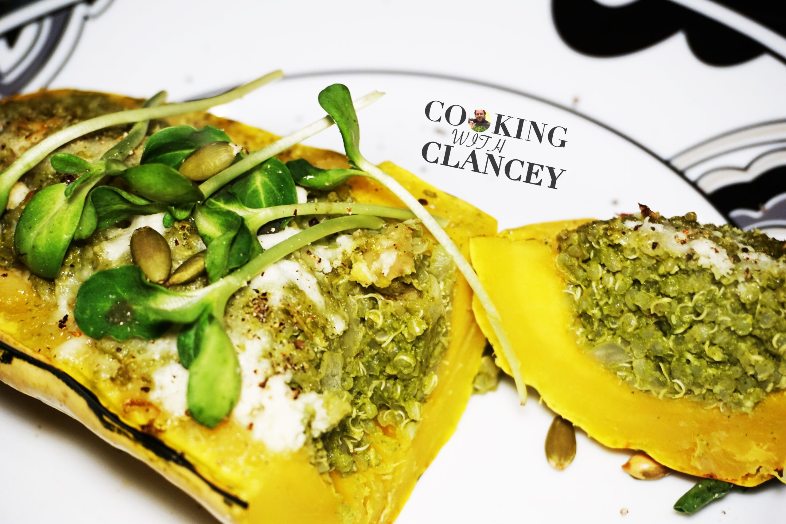 RECIPE: Roasted Delicata Squash Stuffed With Pesto Quinoa